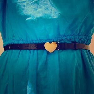 Banana Republic Heart Buckle Leather Belt